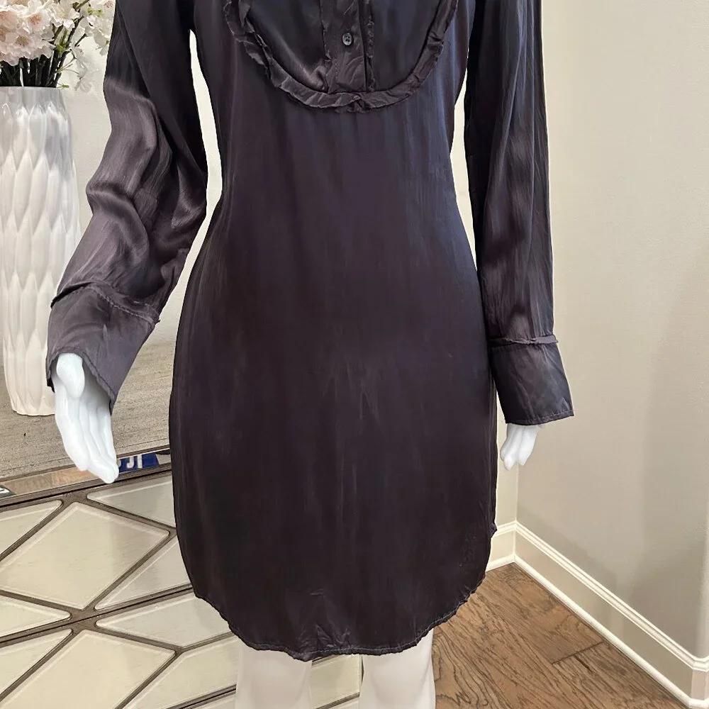 Banana Republic Silk Crinkled Shirt Dress - Picture 2 of 6